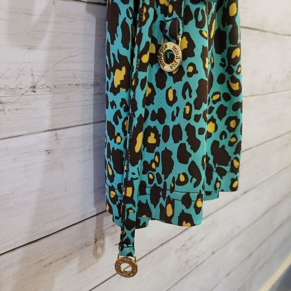 Mud Pie  Southern Tie Waist Dress Cheetah Lagoon Animal Print Size Small - Picture 4 of 10
